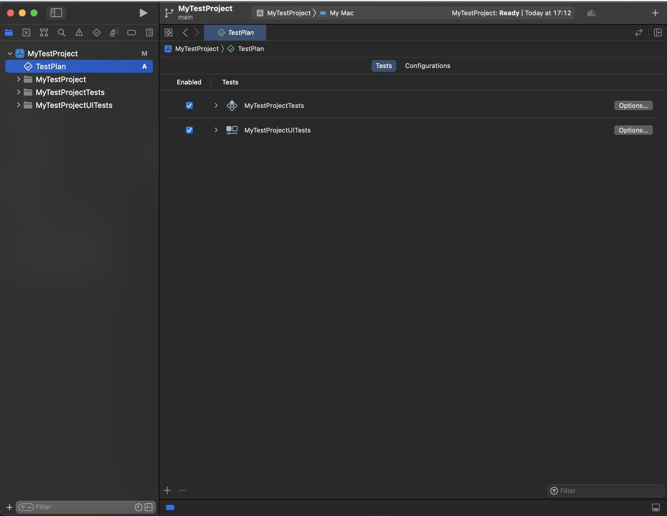 Test plan Xcode